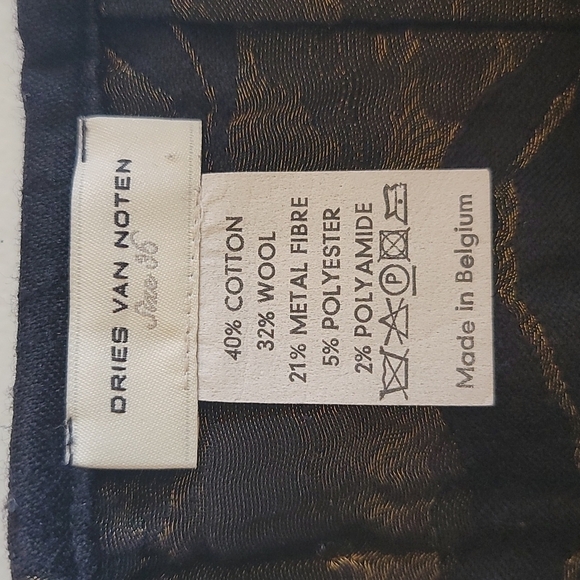 Dries Van Noten | Black A-line Skirt with Bronze Design - Picture 4 of 4